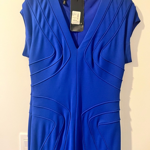 ESCADA Cap Sleeve Danette Piped Scuba Dress Sz.36 Cobalt Blue *EUC* MSRP: $1,450 - Picture 6 of 9